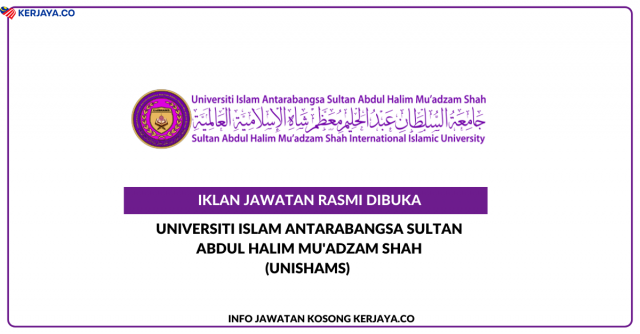 Universiti Islam Antarabangsa Sultan Abdul Halim Mu’adzam Shah (UniSHAMS) ~ Pegawai Perubatan Gred UD44