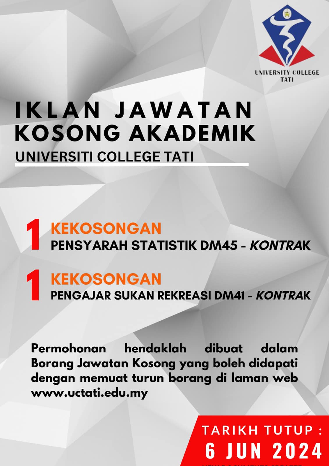 Iklan Jawatan University College Tati Kerja Kosong Kerajaan Swasta