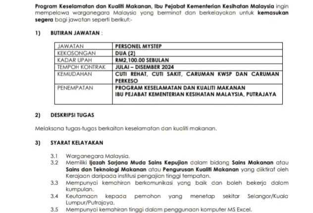 kkm makanan