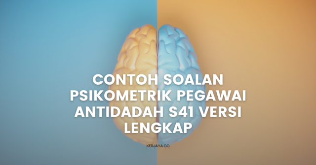 Contoh Soalan Psikometrik Pegawai Antidadah S41 Versi Lengkap