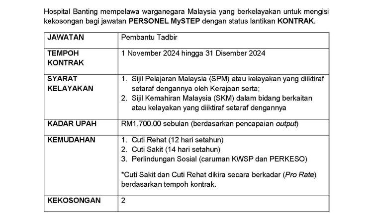 hospital banting mystep 3