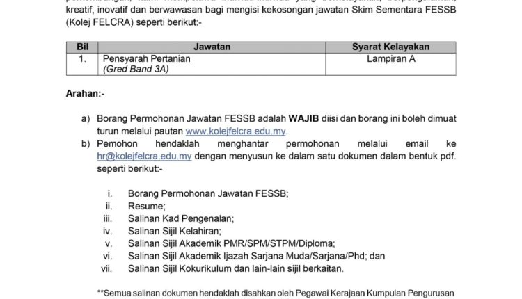 felcra kolej terkini 1