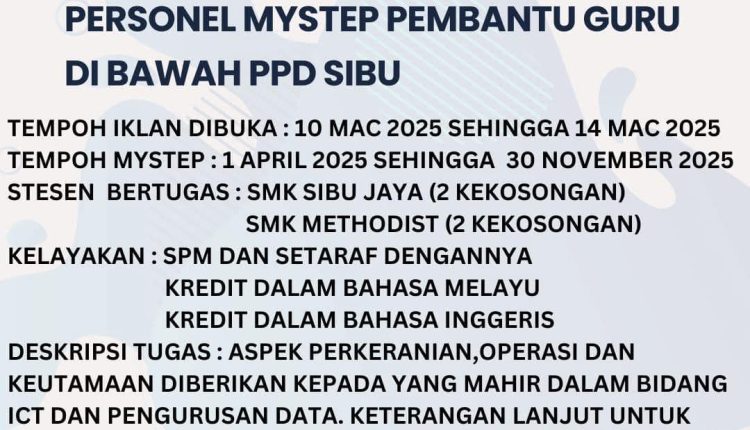 pembantu guru ppd sibu