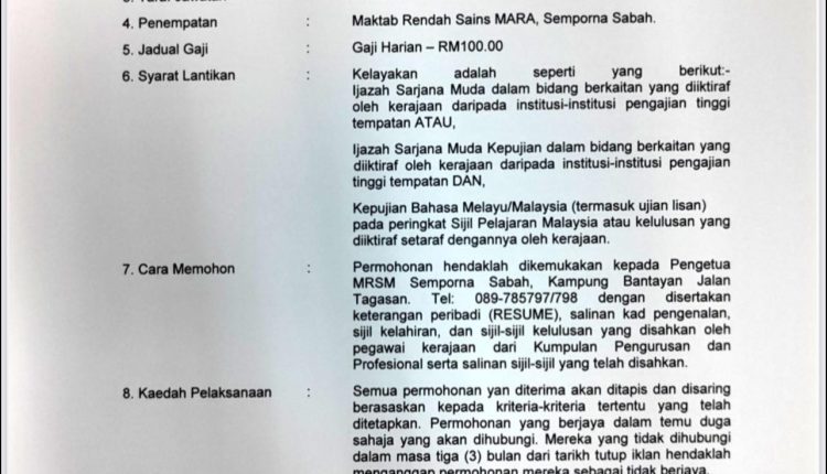semporna mrsm