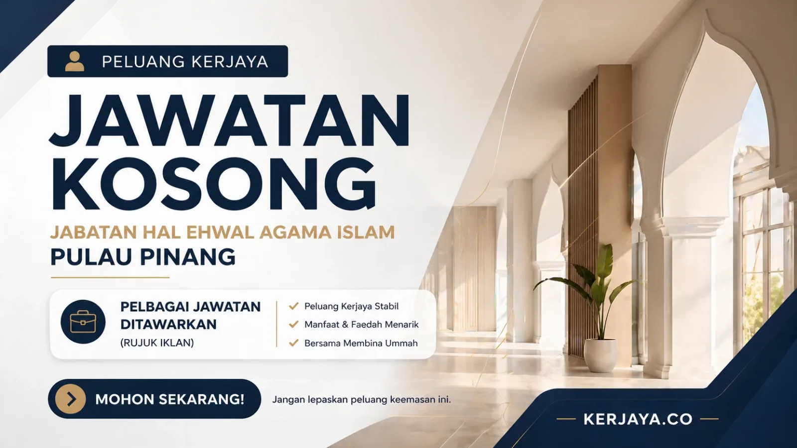 Jabatan Hal Ehwal Agama Islam Negeri Pulau Pinang ~ Jawatan Kosong Guru KAFA