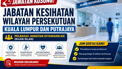 Jabatan Kesihatan Wilayah Persekutuan Kuala Lumpur Dan Putrajaya ~ Jawatan Kosong Pembantu Tadbir